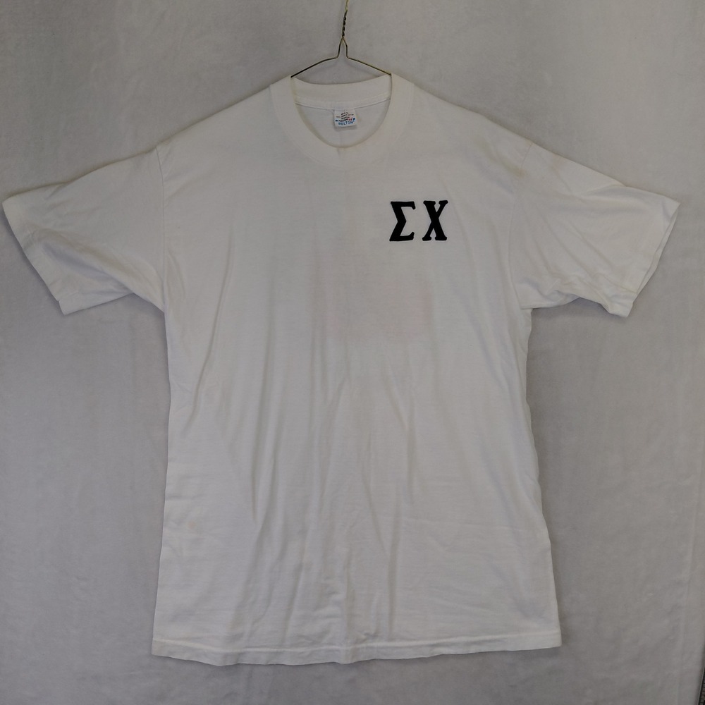 Vintage 80s Penn State Sigma Chi Derby Days 87 T-Shirt White Single Stitch XL